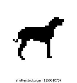 Pixel art characters, cat and dog isolated on white background