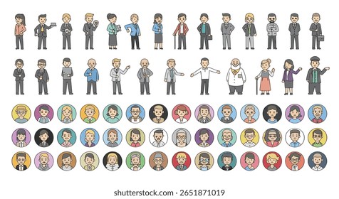 Pixel arte personagens diversas profissões avatares coleção representando pessoas