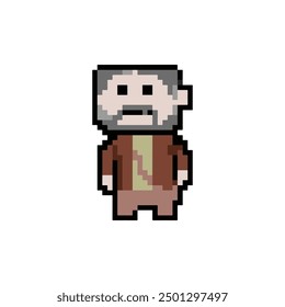 Pixel art characters, pixel art people isolated design. Vector illustration