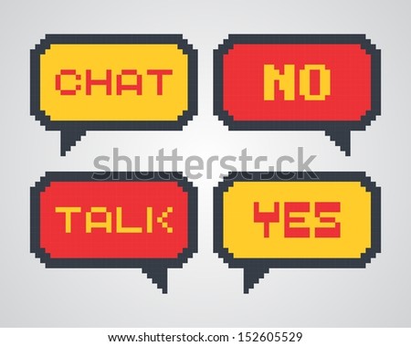 pixel art chat color bubble