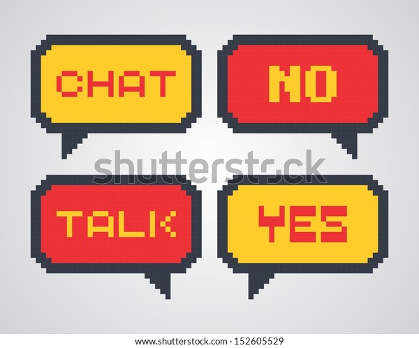 Pixel Art Chat Color Bubble Stock Vector Royalty Free