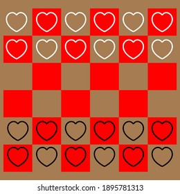 Pixel art chess set. Chess game. Black and white vector illustration.