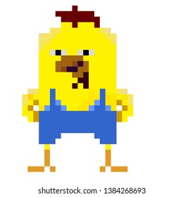 Pixel Art Chick Version Cartoon