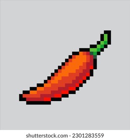 pixel art Chilli. Hot Chilli insect pixelated design for logo, web,
mobile app, badges and patches. Video game sprite. 8-bit. Isolated vector illustration.