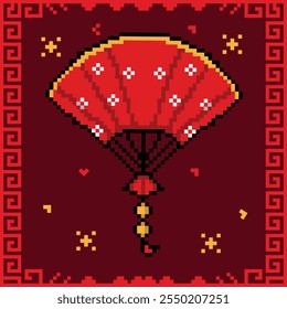 Pixel art chinese new year element vector