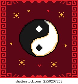 Pixel art chinese año nuevo elemento Vector