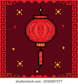 Pixel art chinese new year element vector