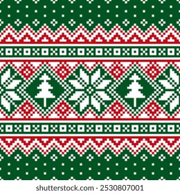 Pixel Art Christmas Design for Fabric and for all Business