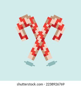 Pixel art christmas lollipop rad structure 