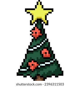 pixel art of christmas tree decoration