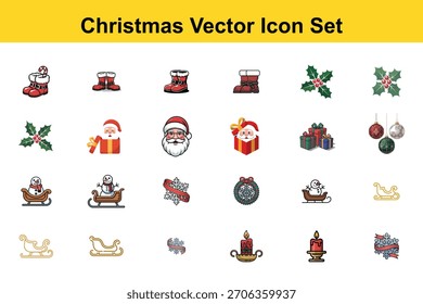 Pixel art Natal ícone vetorial definido para design de feriado