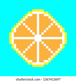 Pixel Art Citrus Fruit Slices Orange Lime Grapefruit Lemon Seamless Background Tile