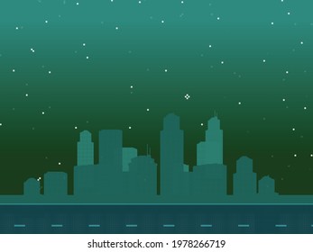 Pixel Art City. Pixel Of 80s Retro Sci-Fi Background. Pixel Art Background. 8bit