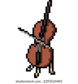 pixel art of classic instrument cello