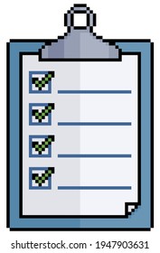 Pixel art clipboard icon for 8bit game on white background
