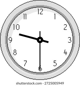 Pixel Art Clock bei Half Past Nine - Vektorgrafik