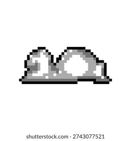 Pixel art cloud and smoke graphic clipart