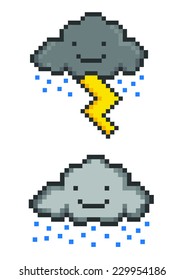 Pixel Art Clouds vector