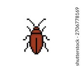  pixel art Cockroach 8 bit vector icon for computer game logo