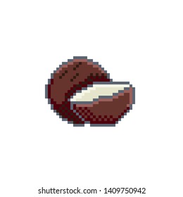 Pixel art coconut icon.
Vector design for web design, mobile app, stickers and games.
