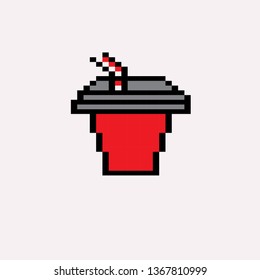 pixel art coffee cup