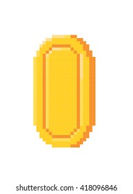 Pixel Art Coin Vector Illustration