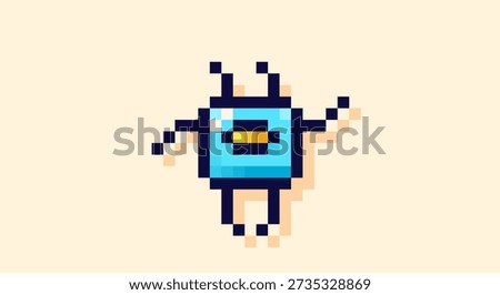 Pixel art color funny invader. 