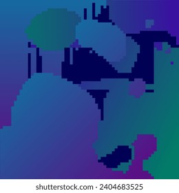 Pixel Art Color Gradient Splash Texture Background, Blue and Green