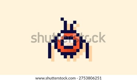 Pixel art combat painted in yellow and red color.