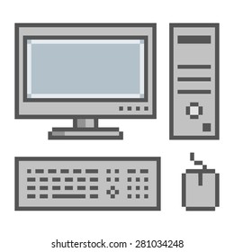 Pixel Art Computer For Design 8 Bit