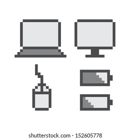 Pixel Art Computer Icon Theme Set