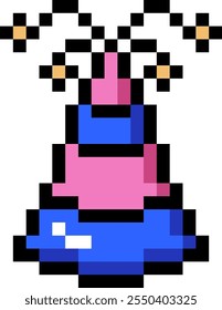 Pixel Art Cone Party Hut Vektorgrafik