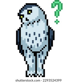 pixel art of confuse question owl