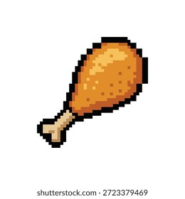 Pixel Art gekochte Huhn Bein Sprite für Ausdauer oder Lebensmittel Artikel