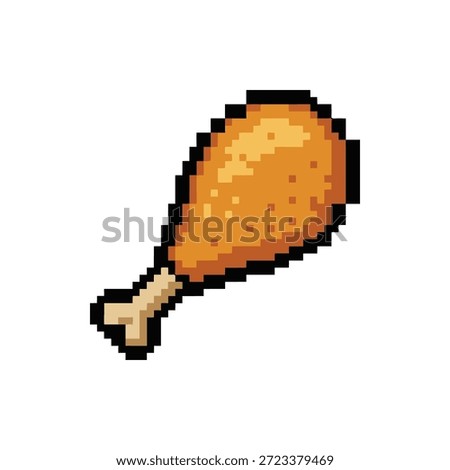 Pixel art cooked chicken leg sprite for stamina or food items
