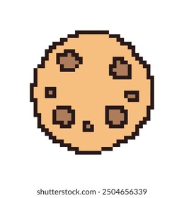 Pixel art cookies,Vector illustration on isolated background.