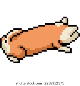 arte en píxeles de corgi hacia atrás