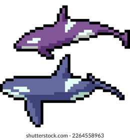 pixel art of couple killing whale