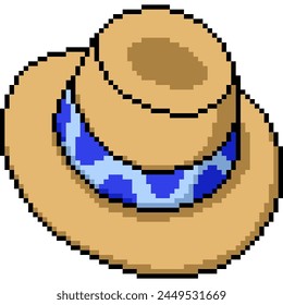 pixel art of cowboy hat fashion isolated background