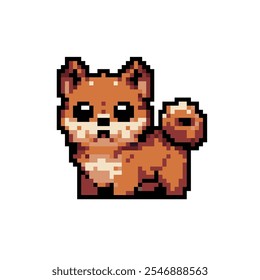 Pixel art cute brown dog