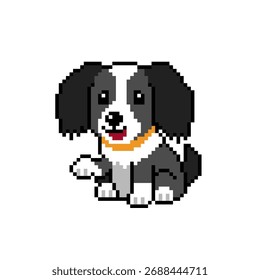 Pixel art un Vector de perro lindo en estilo retro para el diseño.