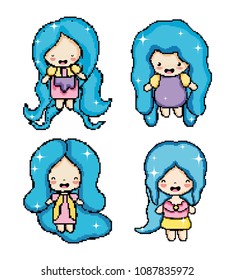 Pixel art cute girl