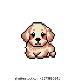 Pixel art cute Golden dog