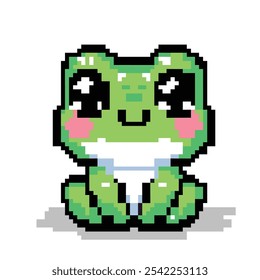  Pixel art niedlich grün frog