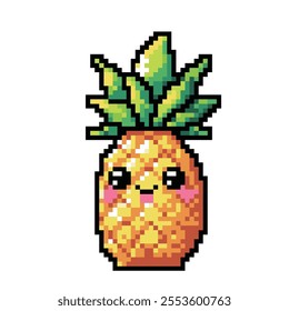 Pixel art cute kawaii pineapple 