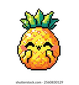 Pixel art cute kawaii pineapple