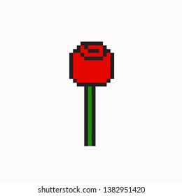 Pixel Art Cute Red Rose Stock Vector (Royalty Free) 1382951420 ...