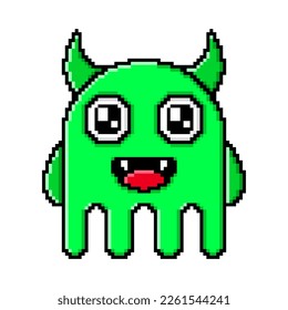 Pixel art cute vector monsters design mascot kawaii