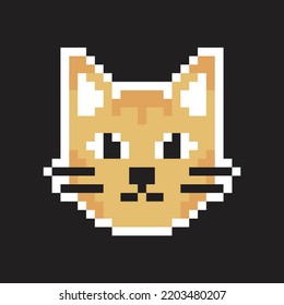 Pixel Art. Cute gato amarillo