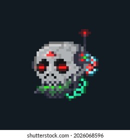 Pixel art cyberpunk reaper icon